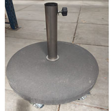 2e kansje parasolvoet beton 40kg rond met wielenset